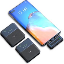 RUN 기술 무선 휴대용 핀 마이크 Hi-Fi 프로페셔널 소음제거 스마트폰 유튜브 공연용 방송용, 2p C타입 안드로이드