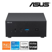 에이수스 ASUS PN63 미니PC 인텔 i5-11300H RAM 16GB + SSD NVMe 512GB 데스크탑 초소형 컴퓨터, 기본, HDD 500GB