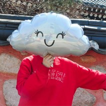 스마일 구름모양 벽장식 은박풍선2P 미국 어린이집행사 놀이방 키카, 상세페이지 참조