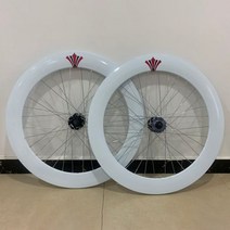 카본휠셋 카본삼발이 라이트웨이트휠 track fixie bike wheel 플립플롭 림 hight 70mm 전면 후면 32h 허브 단일 속도 자전거 바퀴 세트 고정 기어 합금, 페어 화이트