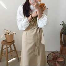 마롱패션 공주풍 비숍 소매 우아한 풍성한 하이넥 깔끔 볼륨 블라우스