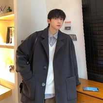 폴라도레 겨울 남성 코트 키작은남자트렌치 올유행 모직 워모 진회색상의