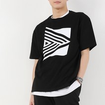 아우라큐 남여공용 트라이앵글 빅사이즈 반팔 티셔츠