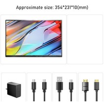 2.5K 16 휴대용 모니터 400nit 고휘도 2560x1600 UHD IPS 스크린 디스플레이 HDMI USB C Mac PC 노트북 PS4, 01 WHITE_05 EU 플러그