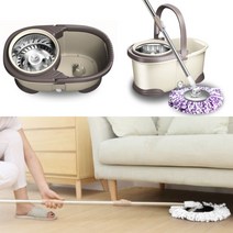 페달 회전식 극세사 통돌이밀대 4개 세트 1P 스마트스핀맙 회전물걸레 파워스핀탈수, C-01(걸레2장)-걸레1장추가구매