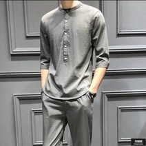 가바바 남성 생활한복 시크한 느낌의 모던 캐주얼 상하의 한복 세트 G64693