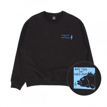 VOLCOM FISHING BASS 그래픽 오버핏 맨투맨 블랙
