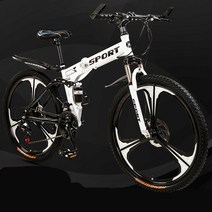 urkoteer 접이식 산악자전거 남녀공용 MTB 자전거, 24인치 21속, 접이식-육도륜 블랙 사은품 증정