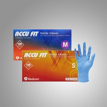 행복물류 메디컴 아큐핏 니트릴장갑 의료용장갑 고무장갑 100매입 x 10박스, 블루 중(M), 중(M)