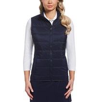 캘러웨이 Callaway 여성용 스탠다드 울트라소닉 퀼티드 풀 지퍼 서멀 조끼 피코트 S, Small, Peacoat