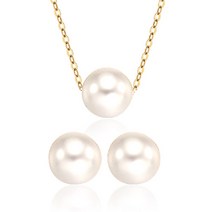 골드앤 14K 심플 진주 6mm 목걸이+귀걸이 세트 선물추천 골드 주얼리