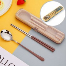 숟가락 젓가락 휴대용 수저통 세트 회사원 도시락 수저케이스, 블루그린