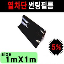 오토맥스 NEXTECH 국산 열차단 자동차 썬팅지 썬팅필름, 5%(가장진한농도), 1mX1m