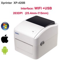 열프레스기 XPrinter-4 인치 배송 라벨/익스프레스/열 바코드 프린터 DHL/FEDEX/UPS/ USPS/EMS 인쇄용 4x6, 04 WIFI and USB_04 영국 플러그