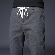 DFMEI 캐주얼 남성 슬림 스판 팬츠 패션 매치 밴딩입니다허리 롱 팬츠요