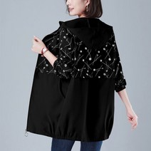 빅사이즈원피스 77 88 99 4XL-5XL 플러스 사이즈 6 인쇄 윈드 브레이커 여성 39 패션 봄 가을 느슨한 포켓 후드 자켓 캐주얼 여성 지퍼 아웃웨어