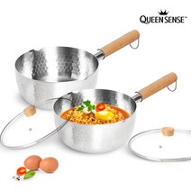 퀸센스 스텐 편수 라면 냄비 가벼운 인덕션 겸용 냄비 (18cm 20cm 택1) 우드핸들, IH 18cm 편수냄비