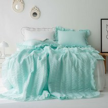냉감 항균 모기차단 누빔 프릴 양면 시어서커 여름 차렵 이불 패드 세트 SS Q K LK 사이즈