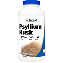 뉴트리코스트 사일륨 허스크 1500mg 글루텐 프리 캡슐, 500정, 1개