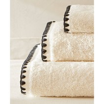 자라홈(ZARAHOME) 블랙 스티치 디테일 타월 49594013070, 에크루/블랙_샤워 타월 / 90 x 150