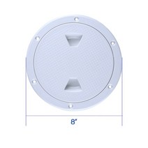 호환 낚시배 바다낚시배요트 부품 플라스틱 라운드 해치 커버 데크 플레이트 해양 rv 보트 액세서리 용 미끄럼 방지 데크 검사 플레이트 흰색 4 6인용 8인용, 8 인치