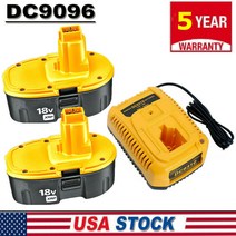 디월트 배터리 XRP 배터리/충전기 DC9096-2 DC9098 DC9099 DW9096용 18V 4.0Ah 18볼트, 2x 4.5Ah battery + 1x charger