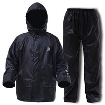 RainRider 남성용 레인 수트 방수 경량 낚시 골프 재킷 바지 포함 (XXXL 네이비), Large, Black