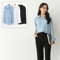 쉬폰 포켓 루즈 블라우스 109C871S 빅사이즈 여성
