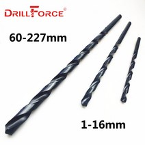 hss 티타늄 코발트 센터 펀치 Drillforce 도구 1.0mm-16mm HSS M2 검은 산화물 긴 트위스트 드릴 비트 금속 가공 합금강 및 주철, [23] 12x205mm 5pc