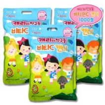 캐리와 친구들 캐릭터 유아 어린이 비타민 1500mg 비타C 캔디 복숭아맛 무가당 1000정, 3개