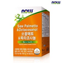 나우푸드 쏘팔메토 옥타코사놀 60캡슐 1박스 2개월분, 단일/상품