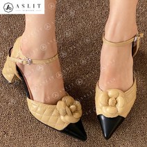 애슬릿(주얼리) [애슬릿] 스틸레토투톤 여성 와니스트랩 슬링백미들힐
