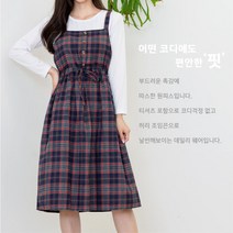 가을 겨울 입기 좋은 여자 체크 원피스-티셔츠 포함