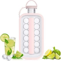 아이스크림 제조기 틀 철만 메이커 아이스 볼 휴대용 병 17 개 큐브 금형 크리에이티브 하키 버블 주전자, [02] Pink, 02 Pink