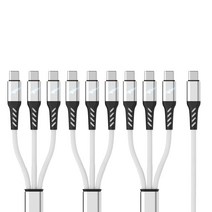 아이엠듀 멀티 3in1 C to C타입 고속충전 케이블 LED 플렉시블, 3개, 화이트, 120cm