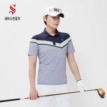 세바스찬골프 남성 언발란스 브이 라인 배색 카라넥 반팔 티셔츠 J151 J152