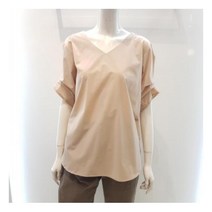 [에이비에프지] (AJU3GB78H) 브이넥 소매셔링 등판매듭블라우스 AJU3GB78H