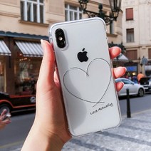 디작소 투명 러브액츄얼리 아이폰케이스 아이폰 8 se2 XS MAX