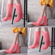 이지리치 논슬립 레인부츠 핑크 235MM 레인부츠 숏 레인부츠미들
