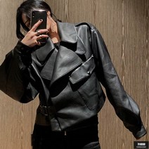 가바바 여성 라이더자켓 여성스러움 가득 오버핏 가죽자켓 G56137