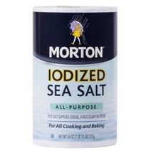 Morton 모튼 아이오다이즈 씨 솔트 올 퍼페스 요오드 소금 All Purpose Iodized Sea Salt 10oz 737g 13개