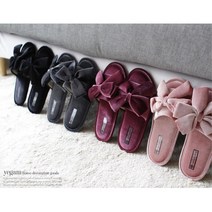 피아노 연습실 리본 실내 푹신한 슬리퍼 사무실슬리퍼, 블랙