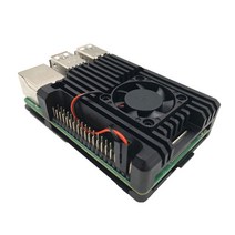 라즈베리파이 아두이노 피코 카메라 모듈 키트 라즈베리 파이 4b 냉각 쉘 금속 4세대 파이4 마더보드 알루미, 2. 단일 팬이 있는 검정색
