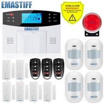 연기감지 누수감지 화재감지 소방새로운 내장 안테나 도어 갭 센서 pir 모션 감지기 무선 lcd gsm sim 카드 하우스 보안 경보 시스템 연기 플래시 사이렌, g2b 번들 d