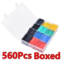 750pcs 열 수축 튜브 모듬 폴리올레핀 와이어 케이블 절연 슬리브 랩 세트 박스형, 02 560Pcs