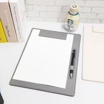 A4 사이즈 자석 클립 보드 인조 가죽 서류 파일 문서 받침대 볼펜 홀더 결재판