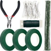 7Pcs 꽃꽂이 키트 꽃 테이프 와이어 커터 코사지 핀 꽃다발 화환 만들기, 01 1set