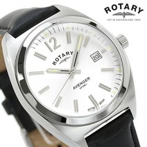 ＼2000엔OFF 쿠폰＆점내 포인트 최대 48배／ 로타리 AVENGER SPORT 쿼츠 손목시계 맨즈 가죽 벨트 ROTARY GS0548059 아날로그 실버 블랙