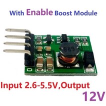 강압기 10x DC-DC 3V 4.2V 5V 6V 9V 12V Enable ON/OFF 스텝 업 부스트 컨버터 전압 전원 모듈, 06 12V(with Pin)