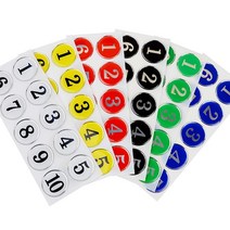 목욕탕락카번호 스티커 원형에폭시 열쇠고리번호표 탈의실 붙이는 사물함숫자, 색상 번호, 빨강 1ㅡ10